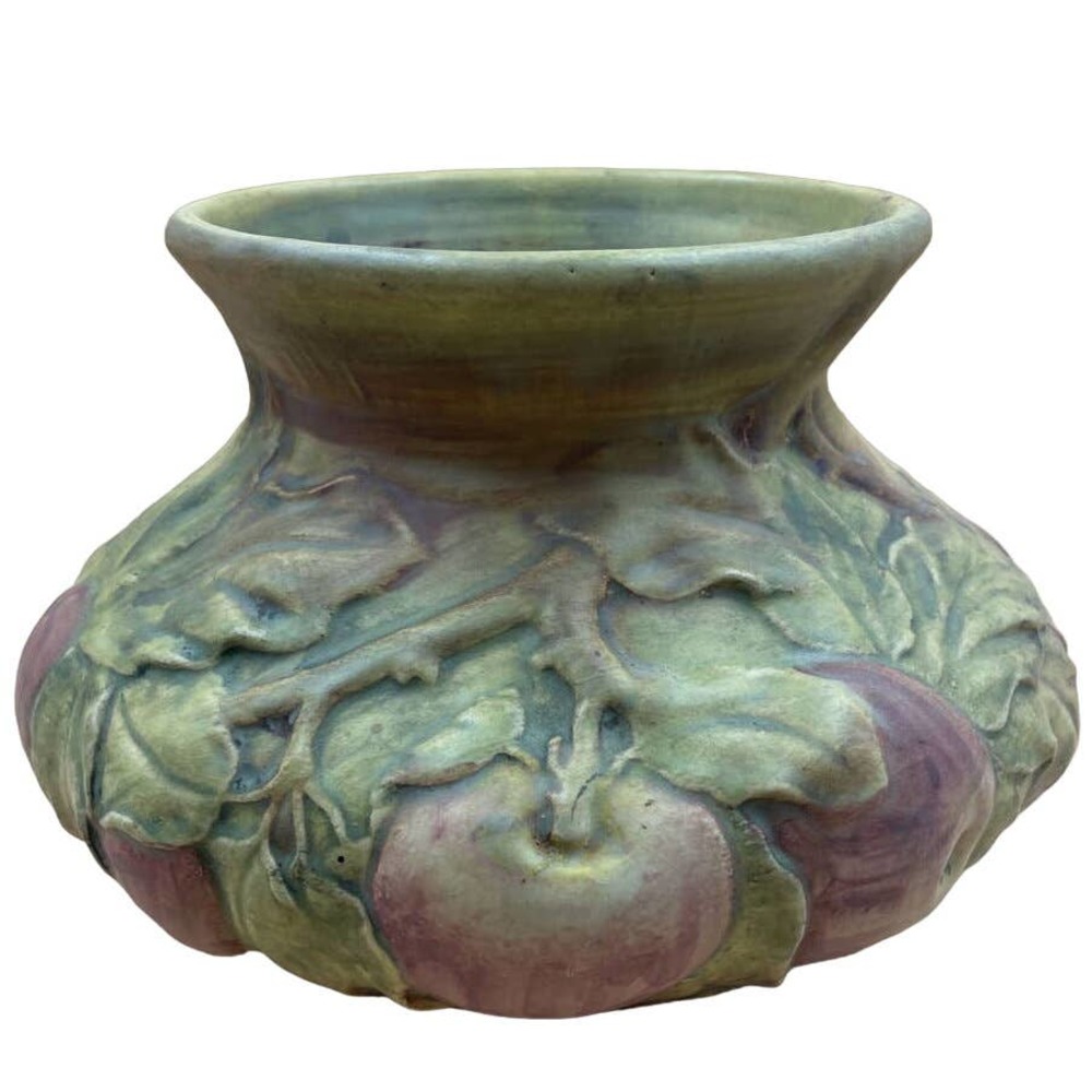 Weller Baldin Apple Pottery Vase Bowl Antique Large and Heavy